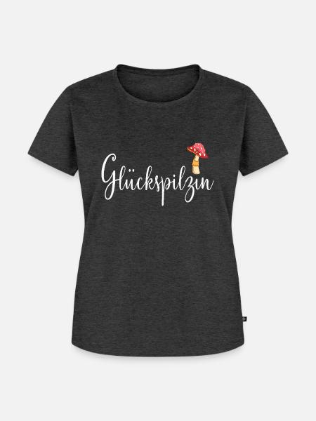 Glückspilzin Glückspilz - Frauen Premium Bio T-Shirt - Anthrazit meliert