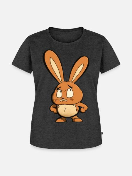 wütendes Häschen - Frauen Premium Bio T-Shirt - Anthrazit meliert