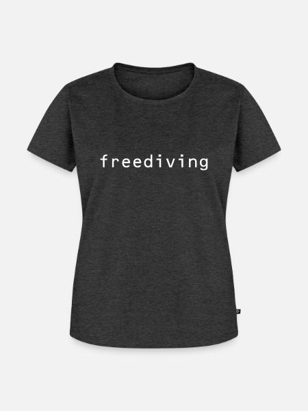 Freediving weißer Text - Frauen Premium Bio T-Shirt - Anthrazit meliert