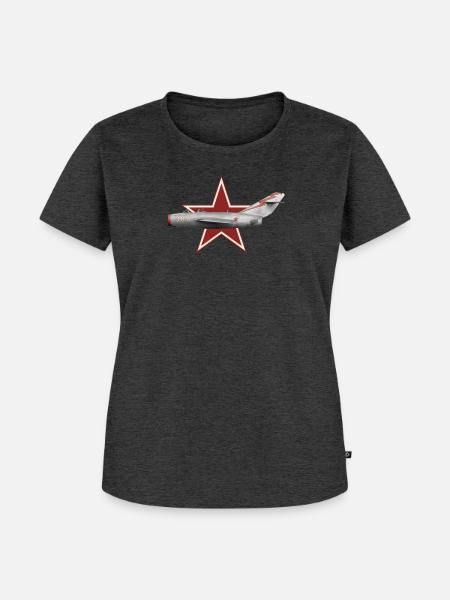 MiG 15 bis UdSSR - Frauen Premium Bio T-Shirt - Anthrazit meliert