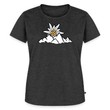 Sonne Bergblume Edelweiss - Frauen Premium Bio T-Shirt - Anthrazit meliert - Vorne - Selfina (174cm)
