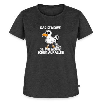 Norddeutsch Das ist Möwe lustiger Spruch - Frauen Premium Bio T-Shirt - Anthrazit meliert - Vorne - Selfina (174cm)