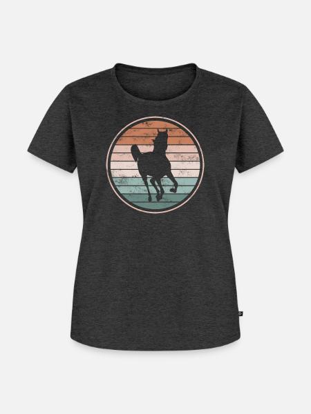 Pferd Pferde - Frauen Premium Bio T-Shirt - Anthrazit meliert