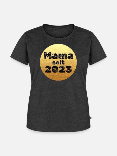 Mama seit 2023 - Frauen Premium Bio T-Shirt - Anthrazit meliert