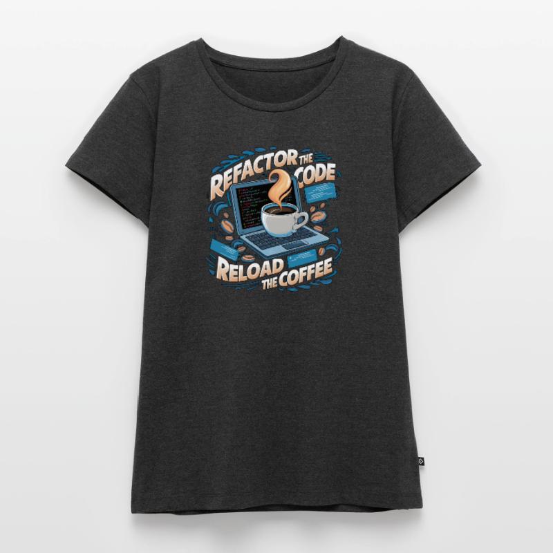 Aus Kaffee Code generieren Programmierer Frauen Premium Bio T-Shirt