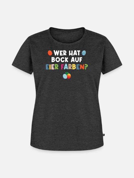 Ostern Eier färben - Frauen Premium Bio T-Shirt - Anthrazit meliert