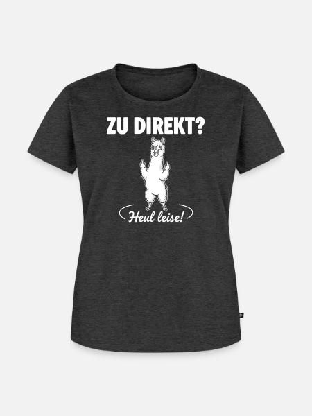 Direkte Alpaka-Ansage - Frauen Premium Bio T-Shirt - Anthrazit meliert