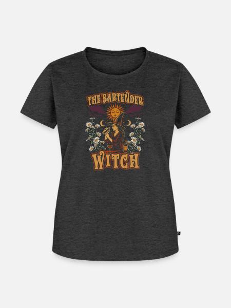 Barkeeperin Barfrau The Bartender Witch - Frauen Premium Bio T-Shirt - Anthrazit meliert