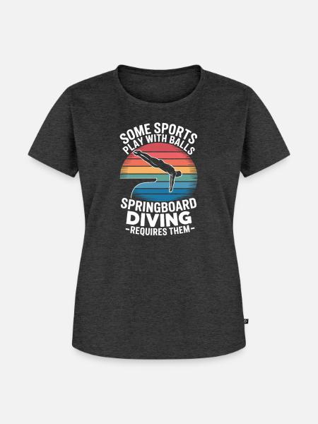 Kunstspringen Turmspringer Sprungbrett - Frauen Premium Bio T-Shirt - Anthrazit meliert