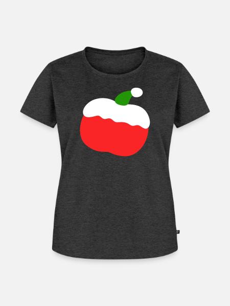 Apfel – Weihnachten - Frauen Premium Bio T-Shirt - Anthrazit meliert