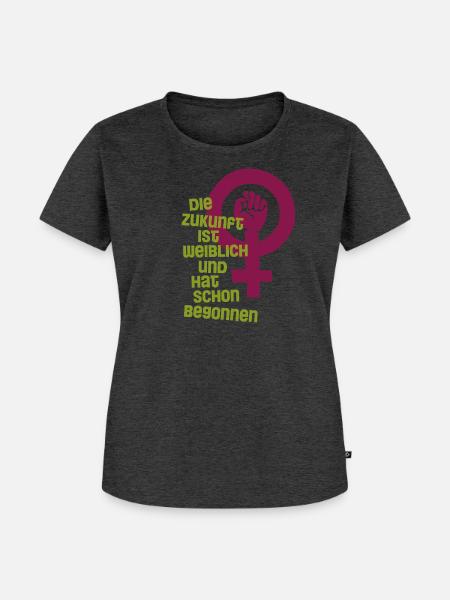 Die Zukunft ist weiblich - Frauen Premium Bio T-Shirt - Anthrazit meliert
