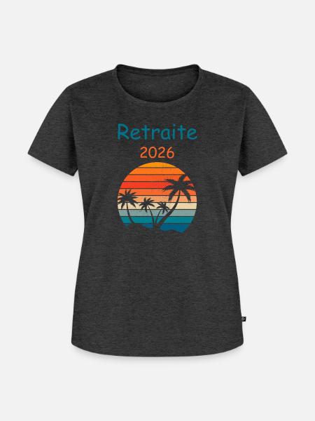 Tropischer Rückzug 2026 - Frauen Premium Bio T-Shirt - Anthrazit meliert