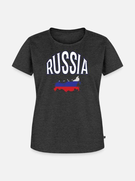 Russia - Frauen Premium Bio T-Shirt - Anthrazit meliert