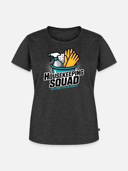 Lustiges Putzen Design - Frauen Premium Bio T-Shirt - Anthrazit meliert