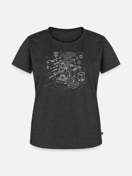 espresso machine blueprint - Frauen Premium Bio T-Shirt - Anthrazit meliert