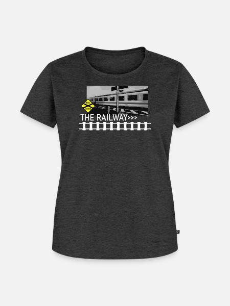 THE RAILWAY - Frauen Premium Bio T-Shirt - Anthrazit meliert