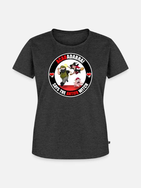 Die Antifa-Hexe – Grenzschutz - Frauen Premium Bio T-Shirt - Anthrazit meliert