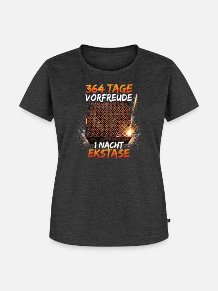 Pyro Feuerwerk Kalender - Frauen Premium Bio T-Shirt - Anthrazit meliert