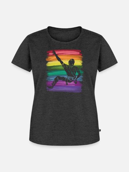 Boulderer Boulder Bouldern - Frauen Premium Bio T-Shirt - Anthrazit meliert