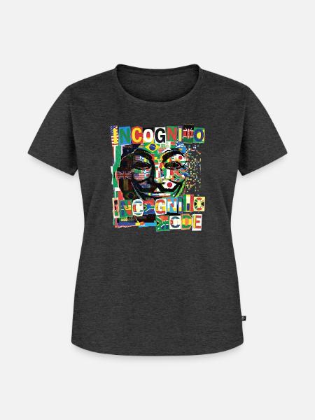 Incognito Mode - Frauen Premium Bio T-Shirt - Anthrazit meliert