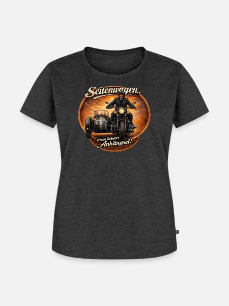 Seitenwagen, mein liebstes Anhängsel - Frauen Premium Bio T-Shirt - Anthrazit meliert