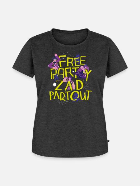 Free Party ZAD überall - Frauen Premium Bio T-Shirt - Anthrazit meliert