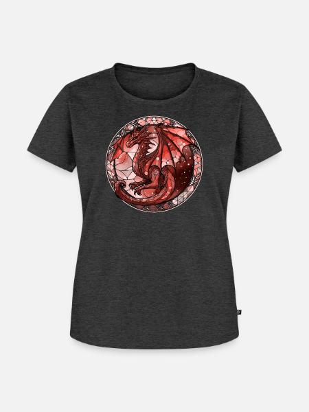 Rubin Dragon - Frauen Premium Bio T-Shirt - Anthrazit meliert