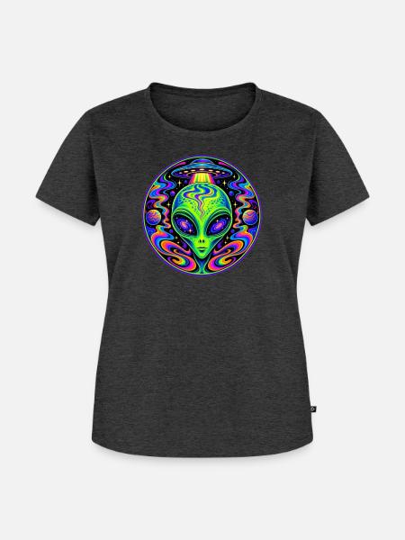 Alien - Frauen Premium Bio T-Shirt - Anthrazit meliert