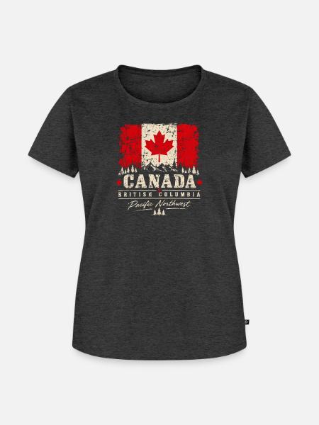 Canada - Kanada - British Columbia - Frauen Premium Bio T-Shirt - Anthrazit meliert