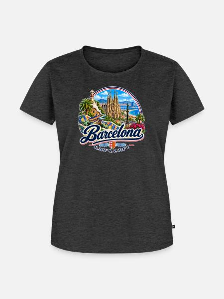 Barcelona - Spanien - Espana - Spain - Frauen Premium Bio T-Shirt - Anthrazit meliert