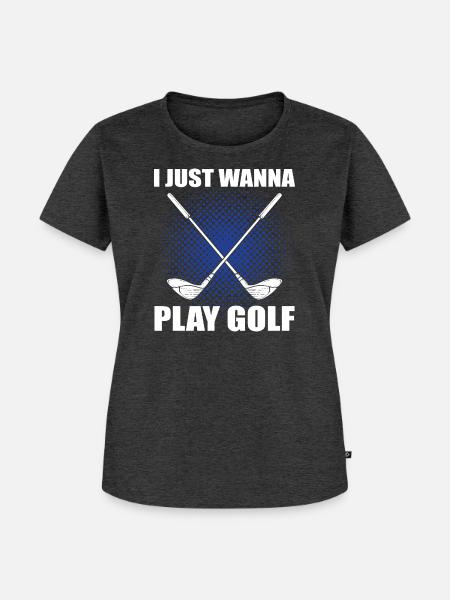 Golf Spruch - Frauen Premium Bio T-Shirt - Anthrazit meliert