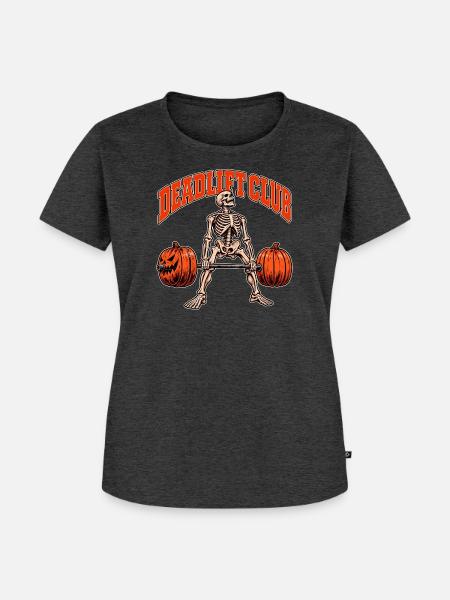 Halloween Kreuzhebenclub - Frauen Premium Bio T-Shirt - Anthrazit meliert