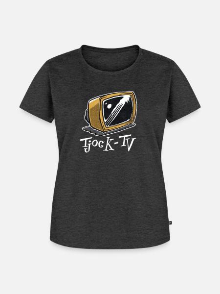 Dicker Fernseher - Frauen Premium Bio T-Shirt - Anthrazit meliert