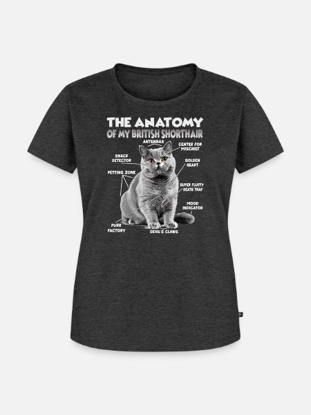 Britisch Kurzhaar Halter Geschenk Katzenmama - Frauen Premium Bio T-Shirt - Anthrazit meliert
