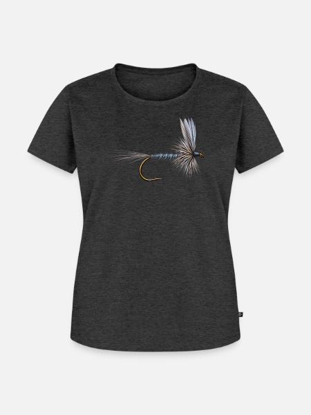 Blue Dun Streamer - Frauen Premium Bio T-Shirt - Anthrazit meliert