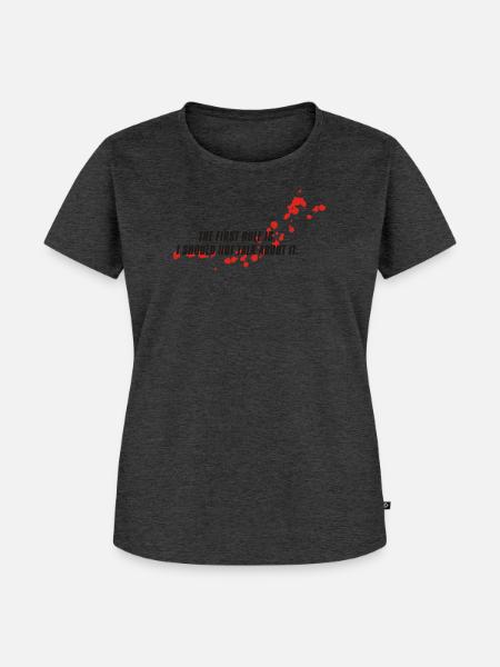 blutfleck - blood - blut - Frauen Premium Bio T-Shirt - Anthrazit meliert