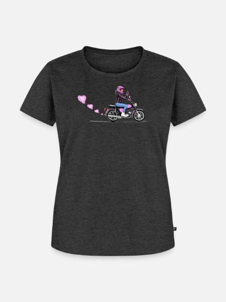 Simson Girl - Frauen Premium Bio T-Shirt - Anthrazit meliert