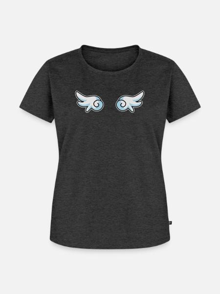 Engelflügel - Frauen Premium Bio T-Shirt - Anthrazit meliert