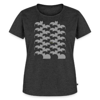 Escher Style Cats textuur - Vrouwen Premium Bio T-shirt - antraciet gemêleerd - Voor - Selfina (174cm)