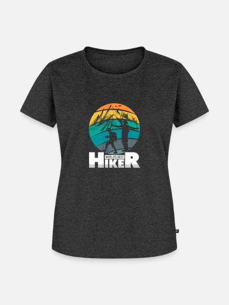 Worlds Best Hiker - Frauen Premium Bio T-Shirt - Anthrazit meliert