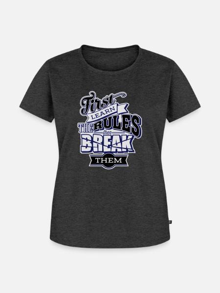 break the rules3 - Frauen Premium Bio T-Shirt - Anthrazit meliert