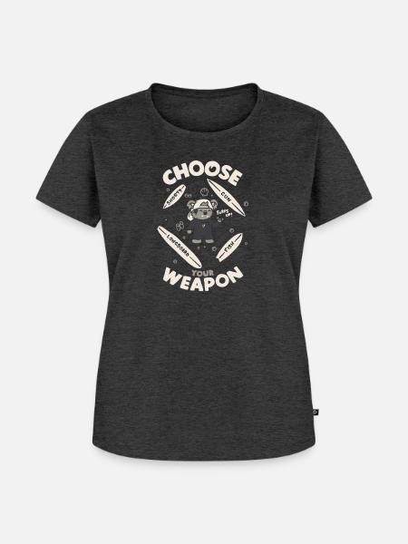Wähle deine Waffe: Surfer-Koala-Kunst - Frauen Premium Bio T-Shirt - Anthrazit meliert