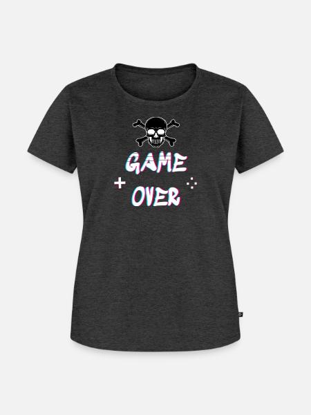 Game over T Shirt - Frauen Premium Bio T-Shirt - Anthrazit meliert