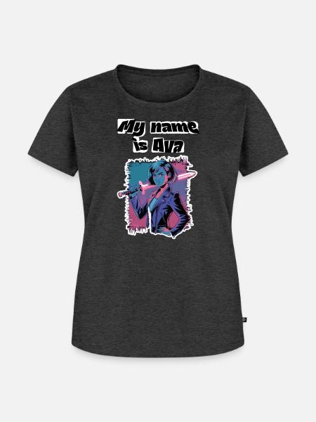 Mein Name ist Ava 2026 - Frauen Premium Bio T-Shirt - Anthrazit meliert