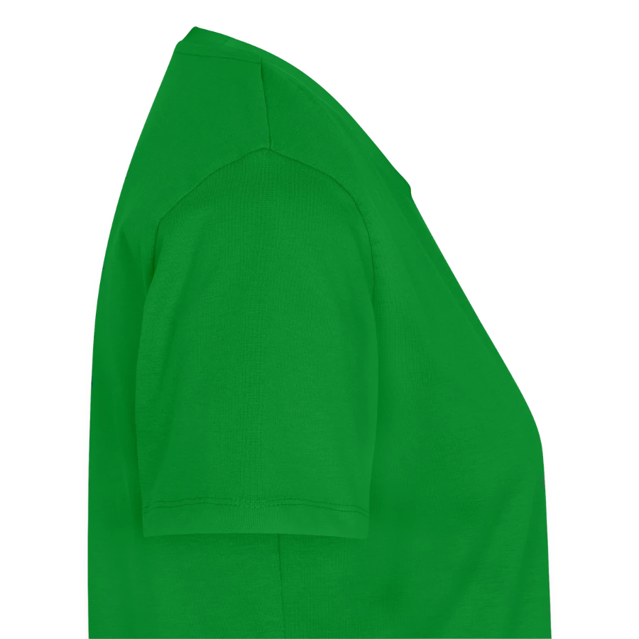 Kraken Island badge on a women's premium organic t-shirt, green, right