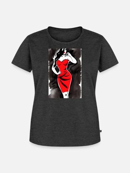 Pin up 2 - Frauen Premium Bio T-Shirt - Anthrazit meliert
