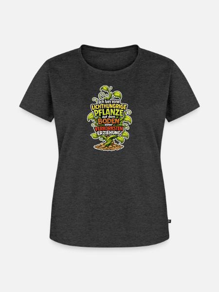 Lichthungrige Pflanze - Frauen Premium Bio T-Shirt - Anthrazit meliert