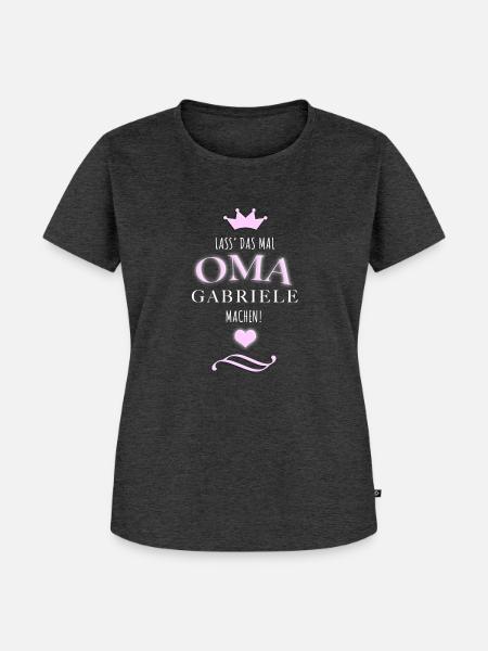Oma Gabriele - Frauen Premium Bio T-Shirt - Anthrazit meliert