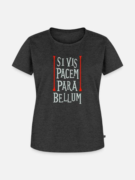 Si Vis Pacem Para Bellum - Frauen Premium Bio T-Shirt - Anthrazit meliert