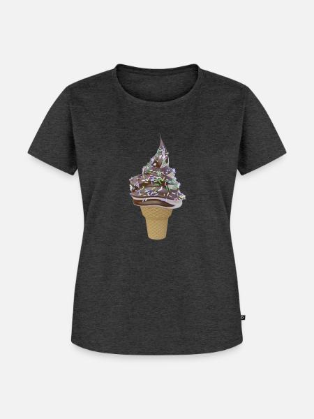 Softeis - Frauen Premium Bio T-Shirt - Anthrazit meliert